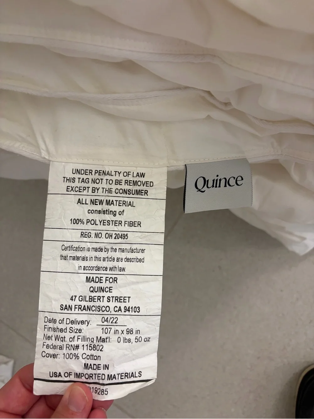 Quince King poly-fill all-season duvet